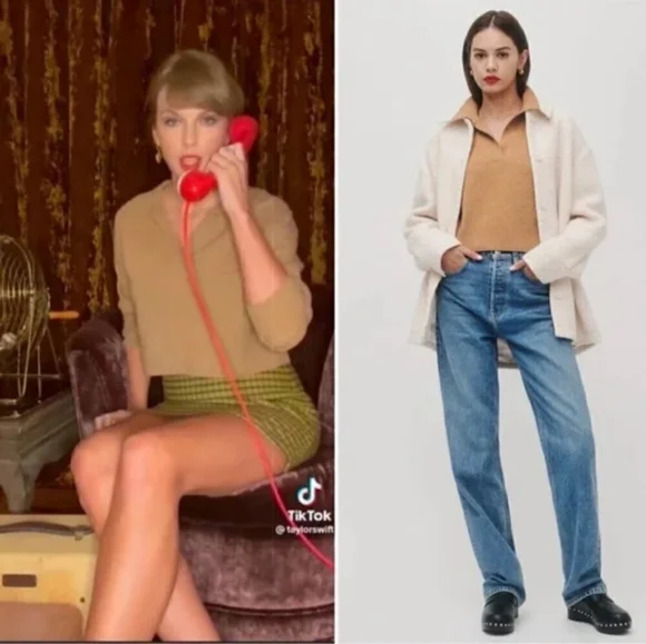 REFORMATION Cashmere Polo Size XS Camel As Seen On Taylor Swift… - Picture 3 of 16